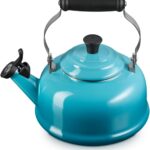 Le Creuset Enamel On Steel Whistling Tea Kettle, 1.7 qt., Caribbean