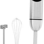 Megawise High-Power Hand Blender – 400W Max Power with Versatile 3-in-1 Attachments (Blending Shaft, Whisk, Chopper); Ergonomic Design with Adjustable Speed Control; Easy to Clean and Maintain (Black)
