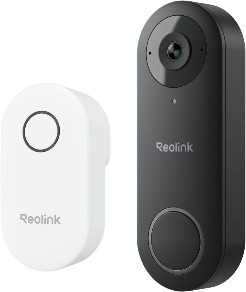 REOLINK Video Doorbell WiFi Camera – Wired 2K Outdoor, 5G&2.4G WiFi, 4:3 Wide View Angle, Smart Detection, Local Storage, No Subscription Front Door Home Security, Customized Chime V2