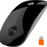 RAPIQUE R306C USB C Wireless Mouse, Type-C 2.4GHz Portable Computer Mouse, Silent Click, Ultra-Slim, 3 DPI Levels, 480 Hours Battery Life, for USB-C Laptops, MacBook, iPad, Tablet, Android – Black