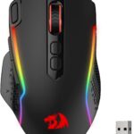Redragon M810 Pro Wireless Gaming Mouse, 10000 DPI Wired/Wireless Gamer Mouse w/Rapid Fire Key, 8 Macro Buttons, 45-Hour Reliable Power Capacity and RGB Backlit for PC/Mac/Laptop
