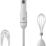 Cordless Hand Blender, UTALENT Variable Speed Immersion Blender handheld Rechargeable, with USB-C Charging Cable, Egg Whisk, for Smoothies, Milkshakes, Hummus and Soups – White