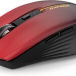 RAPIQUE Bluetooth Wireless Mouse – (BT1/BT2+USB) Tri-Mode High Performance, Rechargeable, Multi-Device Compatible with PC/Laptop/Computer/MacBook/iPad Air Pro (Red Gradient)