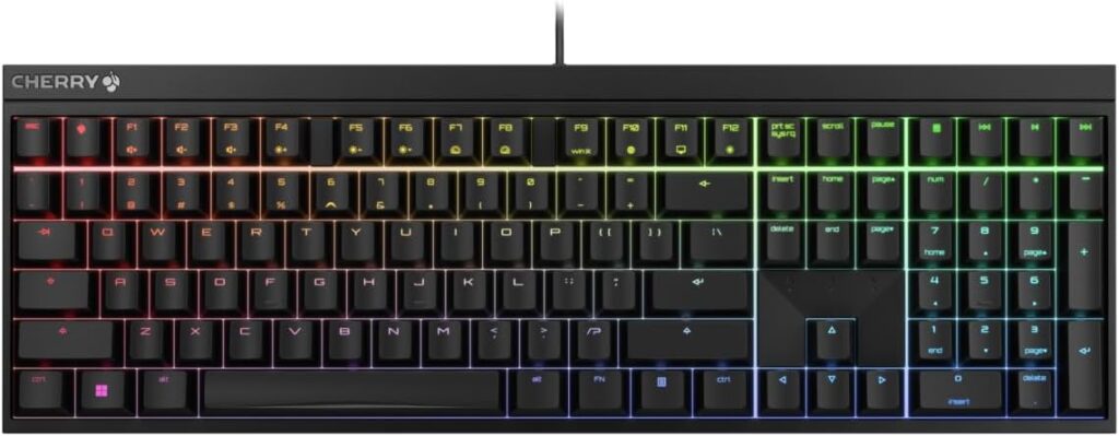 Cherry Xtfy MX 2.0S Wired Gaming Mechanical Keyboard with New MX2A Switches. (Black, MX2A Blue)