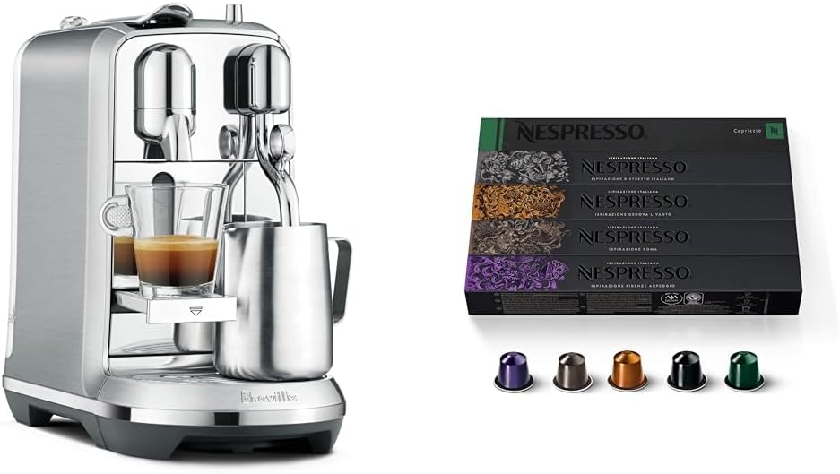 Nespresso Creatista Plus Espresso Machine by Breville, Brushed Stainless Steel Capsules, Original Line