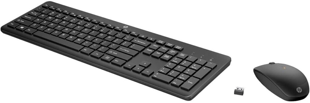 HP Wireless Keyboard and Mouse Combo – Full Size Membrane Chiclet Style Keyboard, 3-Zone Layout, 2.4GHz Wireless Connection, Compatible with PC, Mac