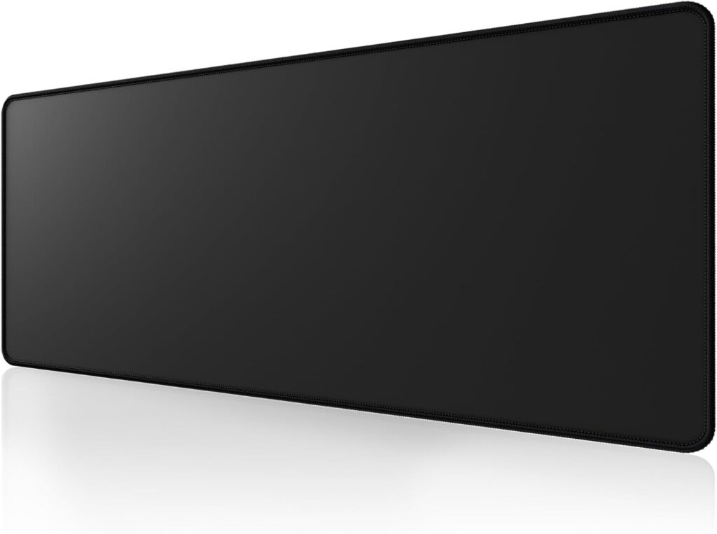 ALOANES Large Gaming Mouse Pad with Non-Slip Rubber Base,Stitched Edge,Desk mat for Laptop,Computer & PC, Wristing Pad for Gamer,Office & Home,Classic Black XL 11.81”x31.50”x0.12”