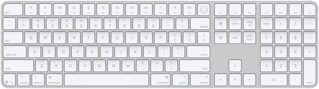 Apple Magic Keyboard with Touch ID and Numeric Keypad for Mac Models with Apple Silicon – US English – White Keys