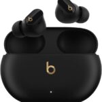 Beats Studio Buds + | True Wireless Noise Cancelling Earbuds, Enhanced Apple & Android Compatibility, Built-in Microphone, Sweat Resistant Bluetooth Headphones, Spatial Audio – Black/Gold