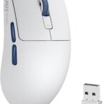 RK ROYAL KLUDGE RK M30 Wireless Gaming Mouse, 24000 DPI, 43g Ultra-Lightweight, PAW3311 Sensor, 2.4G/Bluetooth/USB-C Rechargeable Wireless Mouse with 5 Programmable Buttons for PC/Mac, White