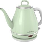 Electric Gooseneck Kettle, 1L 1500WFast Boil, 100% Stainless Steel BPA Free Pour-Over Coffee & Tea Kettle,Water Boiler with Auto Shut & Boil-Dry Protectio,Green