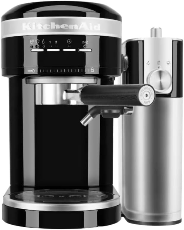 KitchenAid Metal Semi-Automatic Espresso Machine and Automatic Milk Frother Attachment Bundle