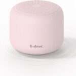 Bobtot Portable Bluetooth Speakers with Strap Easy to Carry, Wireless IPX5 Waterproof Mini Speaker with Loud Stereo Sound, 20 Hours Playtime, Rechargeable Battery, Built-in Microphone, Pink