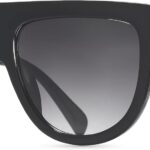 Women’s Oversized Flat Top Fashion Sunglasses Trendy Big Square Designer Retro Sun Glasses Shades