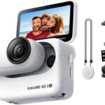 Insta360 GO 3S White (128GB) – 4K Video Small & Lightweight Action Camera, Portable and Versatile, Hands-Free POV, Mount Anywhere, Stabilization, Multifunctional Action Pod, Waterproof