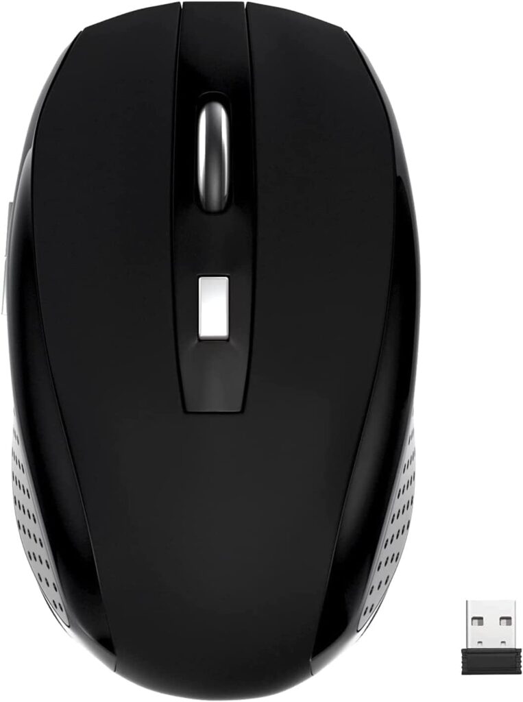 Guiheng Wireless Mouse, 2.4Ghz Wireless Computer Mouse 1200,6 Buttons with Nano Receiver for Laptop,PC,Chromebook,Computer,Notebook,Office (Battery not Included, Black)