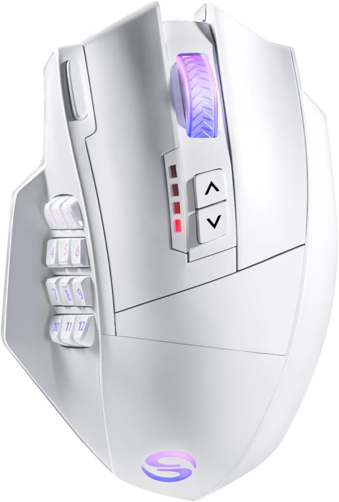 UtechSmart Venus Pro Wireless MMO Gaming Mouse, 16,000 DPI Optical Sensor, 2.4 GHz Transmission Technology, Ergonomic Design, 16M Chroma RGB Lighting, 16 Programmable Buttons, Up to 70H