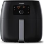 Philips Premium Airfryer XXL, Fat Removal Technology, 3lb/7qt, Rapid Air Technology, Digital Display, Keep Warm Mode, 5 Cooking Presets, HomeID App, Family Sized, Black (HD9650/96)