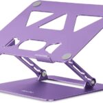 Adjustable Laptop Stand for Desk,Portable Laptop Stand Holder and Riser,Foldable Aluminum Notebook Computer Stands for MacBook Air Pro HP Lenovo Dell Samsung Chromebook, 10-15.6 inch, Purple