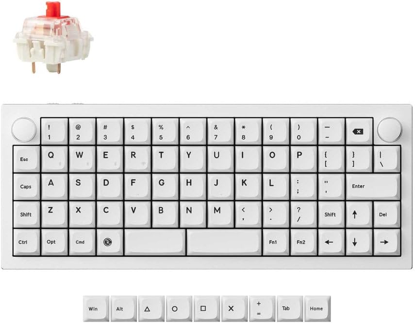 Keychron Q15 Max Metal Ortholinear QMK Wireless Custom Mechanical Keyboard, 64 Keys Hot Swappable Gaming Keyboard, CNC Aluminum Body, XDA PBT Keycaps & Knob for MacOS & Windows, Gateron Jupiter Switch