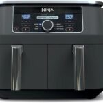Ninja AD150 Foodi 8 Quart 6-in-1 DualZone 2-Basket Air Fryer with 2 Independent Frying Baskets, Match Cook & Smart Finish to Roast, Broil, Dehydrate & More for Quick, Easy Meals, Black (Renewed)