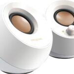 Creative Pebble 2.0 USB-Powered Desktop Speakers with Far-Field Drivers and Passive Radiators for PCs and Laptops (White)