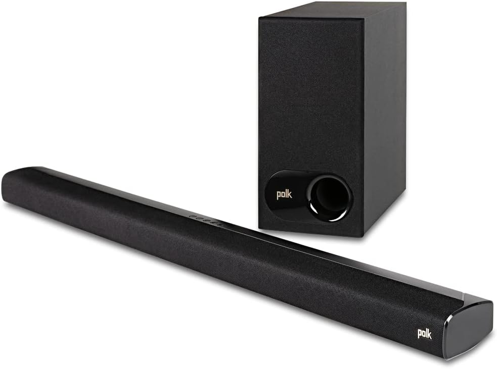 Polk Audio Signa S2 Sound Bar for Smart TV with Subwoofer, Wireless – Exclusive VoiceAdjust Technology, Ultra-Slim Design, Works with 4K & HD TVs, HDMI & Optical, Bluetooth, Wireless Streaming