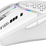 Uciefy Bluetooth Wireless Mouse, (BT5.0/5.1+2.4GHz) USB C Rechargeable LED Mouse Battery Level Visible, Honeycomb Magnetic Shell Cover with USB Receiver & Type-C Adapter for Laptop/PC/Mac/iPad-White