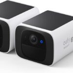 eufy Security SoloCam S220 2-Cam Pack, Solar Security Camera, Wireless Outdoor Camera, Continuous Power, 2K Resolution, Wireless, 2.4 GHz Wi-Fi, No Monthly Fee, HomeBase 3 Compatible