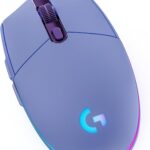Logitech G203 Wired Gaming Mouse, 8,000 DPI, Rainbow Optical Effect LIGHTSYNC RGB, 6 Programmable Buttons, On-Board Memory, Screen Mapping, PC/Mac Computer and Laptop Compatible – Lilac