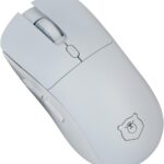 Gaming Mouse, Rechargeable Computer Mouse with with 2 Side Buttons, Type-C Adapter for Laptop, PC, Notebook – White