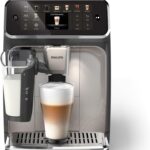 PHILIPS 5500 Series Fully Automatic Espresso Machine – LatteGo Milk System, Integrated Grinder, 20 Hot & Iced Coffee Pre-Sets, Quick Start, SilentBrew, 15-Bar Pressure, Black Chrome (EP5544/94)
