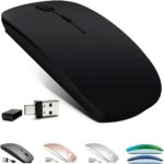 Rechargeable Bluetooth 5.2/3.0/Type-C/USB-2.4G Mouse for MacBook/MacBook air/Pro/iPad, Wireless Mouse for Laptop/Notebook/pc/iPad/Chromebook (Black)