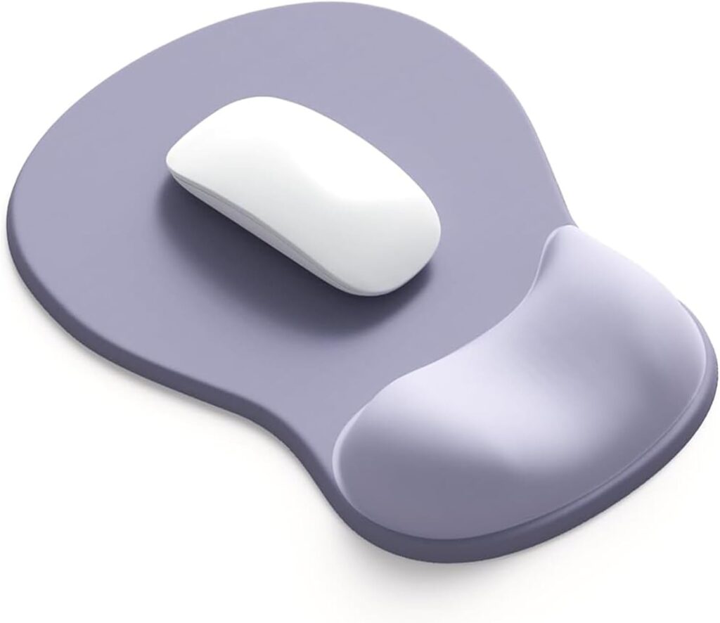 Ergonomic Mouse Pad with Gel Wrist Support, Comfortable Wrist Rest Mousepad with Non-Slip PU Base for Pain Relief, Desk, Home & Office(Purple)