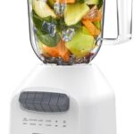 BLACK+DECKER 750W Ice Crushing Blender, 56oz PerfectPour Jar, 6-Tip Stainless Steel Blade, 8 Speeds + Pulse, White