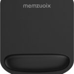 memzuoix Black Ergonomic Mouse Pad with Wrist Rest Support,Premium Memory Foam Cushioning for Pain Relief, Perfect for Laptop, Computer, and Home Office