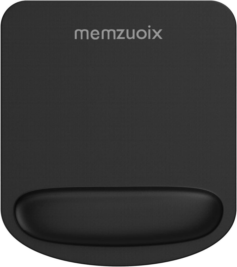 memzuoix Black Ergonomic Mouse Pad with Wrist Rest Support,Premium Memory Foam Cushioning for Pain Relief, Perfect for Laptop, Computer, and Home Office