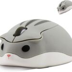 Wireless Mouse Cute Hamster Shape Silent Click Portable Compact Optical 1200DPI USB Cordless Mice for PC Laptop Computer Notebook MacBook Kids Girl Boy Men Women Adults School Office Work Gift (Gray)