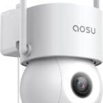 aosu 3K Wired Security Camera Outdoor – Smart 24/7 Recording WiFi Camera for Home Security w/Sound Light Alerts, 360° View, Auto-Tracking, Camara de Seguridad para Casa