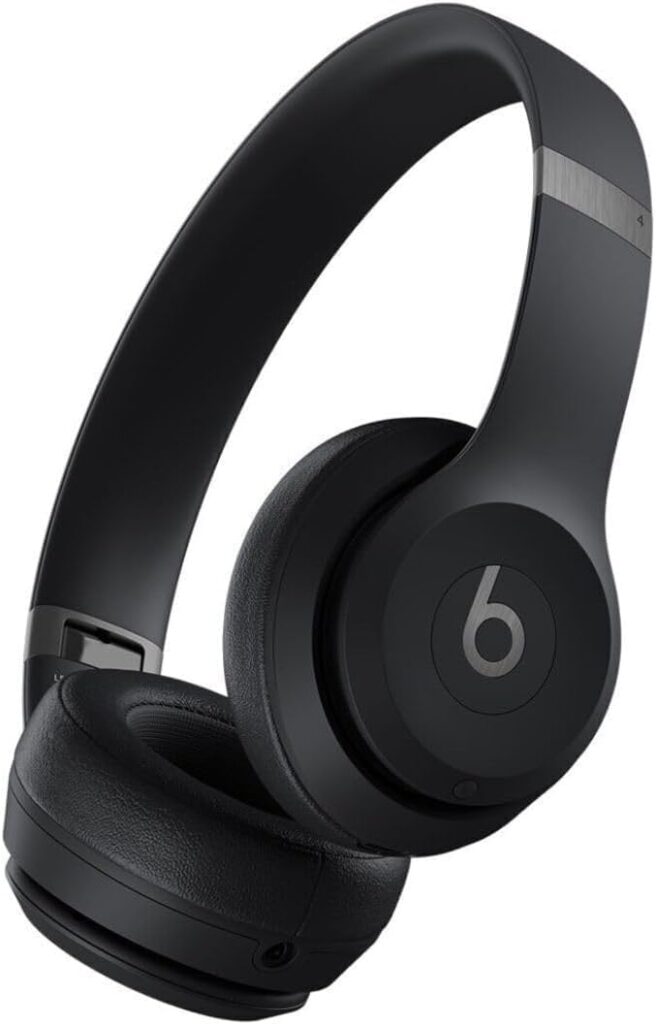 Beats Solo 4 – Wireless Bluetooth On-Ear Headphones, Apple & Android Compatible, Up to 50 Hours of Battery Life – Matte Black (Renewed Premium)