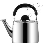 Tea Kettle,Whistling Tea kettle for Stove Top,3 QT Stainless Steel Teapot,Induction Tea Kettle Pot for Stovetop (2.85 L,Silver)