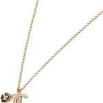 18K Gold Designer Pendant long Necklace for Women initial Black Flower Necklace Fashion Gift for Birthday Mother’s Day and Anniversary