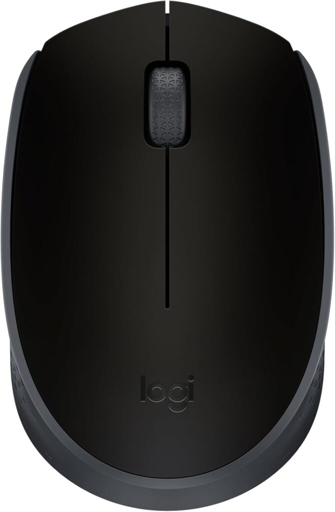 Logitech M170 Wireless Mouse for PC, Mac, Laptop, 2.4 GHz with USB Mini Receiver, Optical Tracking, 12-Months Battery Life, Ambidextrous – Black