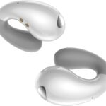 Ultra Open Ear Earbuds – Ergonomic Clip-On Earbuds, Small Bone Conduction Over-The-Ear Headphones with Waterproof Design, Perfect Running Headphones for Sports and Fitness, Elegant White