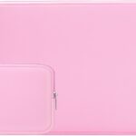 RAINYEAR 14 Inch Laptop Sleeve Case Protective Soft Padded Zipper Cover Carrying Computer Bag with Accessories Pouch, Compatible with 14″ Notebook Tablet Chromebook (Pink)