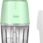 Food Processor – Cordless Mini Food Processor & Portable Small Food Chopper for Vegetables Fruit Salad Onion Garlic,Kitchen, 1.3Cup 10 0z,150 Watts,Glass Container Dishwasher Safe (Green)