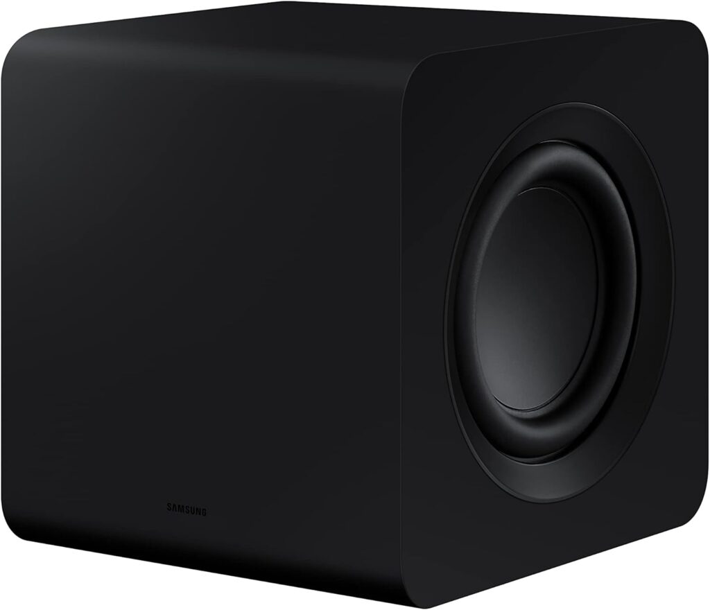 SAMSUNG SWA-W510 Subwoofer for S Series Soundbar with Powerful Bass, Wireless, Unibody Design, Compact 6.5″ Size, 2022, Black