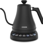 COSORI Electric Gooseneck Kettle with 5 Temperature Control Presets, Pour Over Kettle for Coffee & Tea, Hot Water Boiler, 100% Stainless Steel Inner Lid & Bottom, 1200W/0.8L
