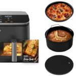 COSORI Dual Basket Air Fryer 9 Qt, Large and Wider Double Airfryer, 8-in-1, Sync Cook & Air Fryer Accessories, Set of 6 Perfect for Most 5.0 Qt and Larger Ovens, Cake & Pizza Pan