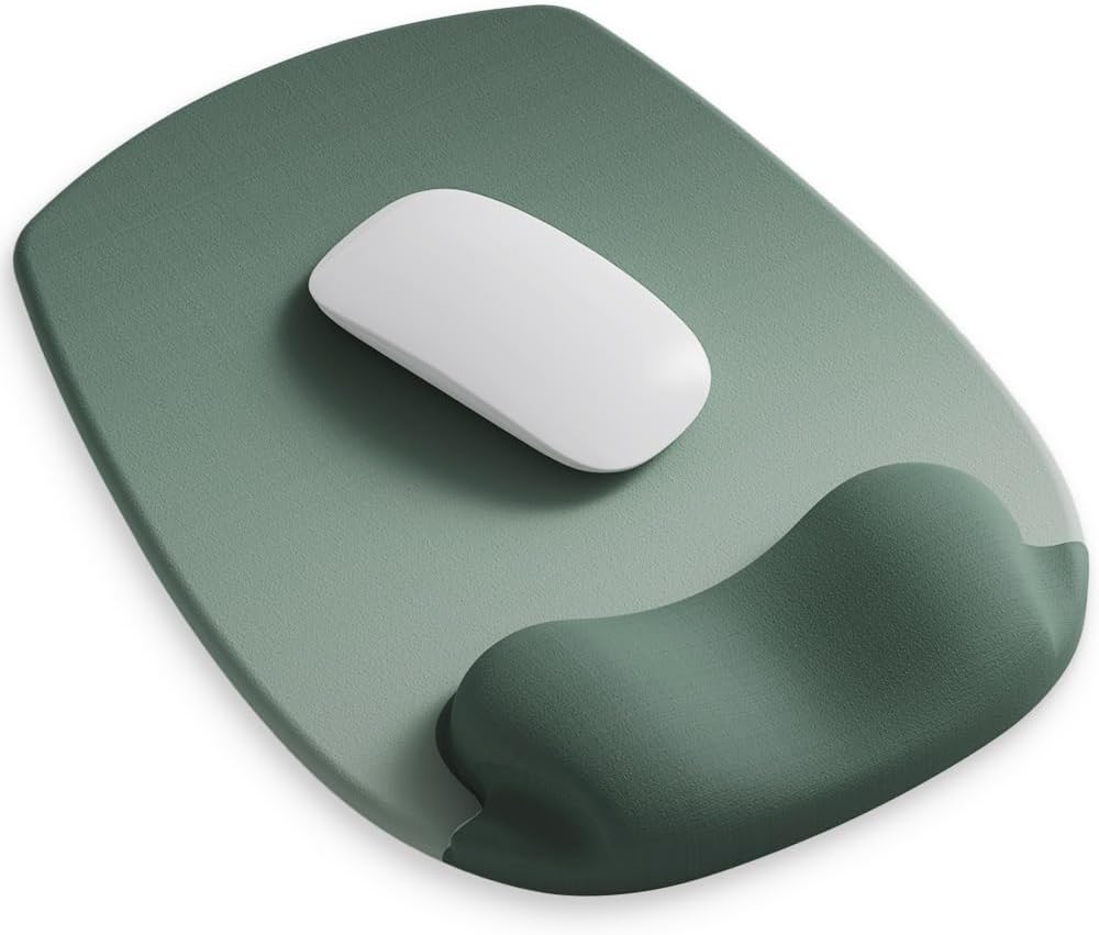 ErgoFlow Gel Wrist Rest Mouse Pad – Ergonomic Cushion for Desk, Cute Aesthetic Computer Decor for Women; Small Mousepad Mat&Laptop Pads – Office, Home Support & Ergo Accessories Supplies(03Sage Green)